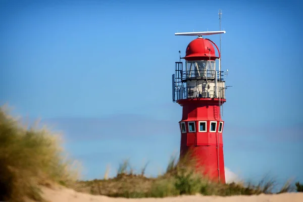 Rode Vuurtoren Het Eiland Schiermonnikoog — Stockfoto