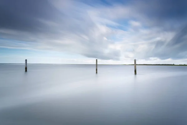 Poláci Severním Moři Schiermonnikoog — Stock fotografie