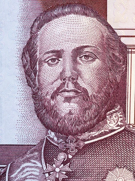 Francisco Solano Lopez Porträtt Från Paraguay Pengar — Stockfoto