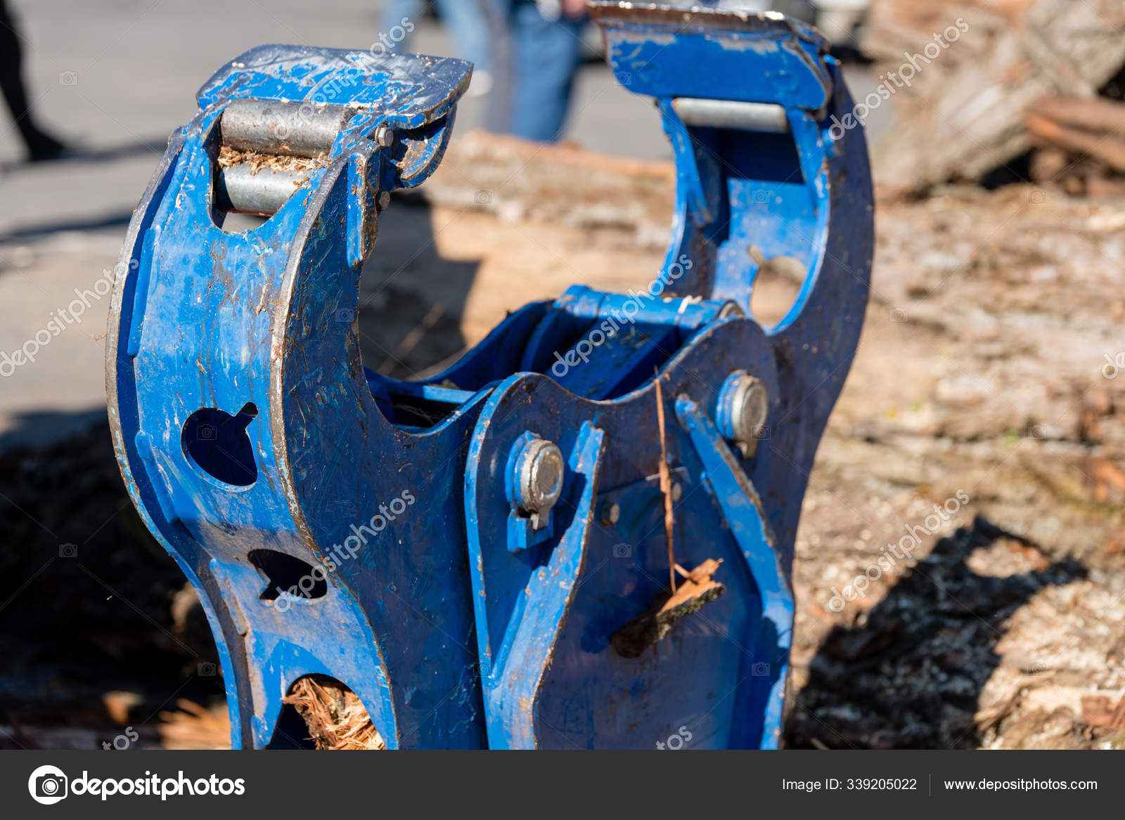 Potente Máquina Para Dividir Troncos Trabajo — Foto de stock
