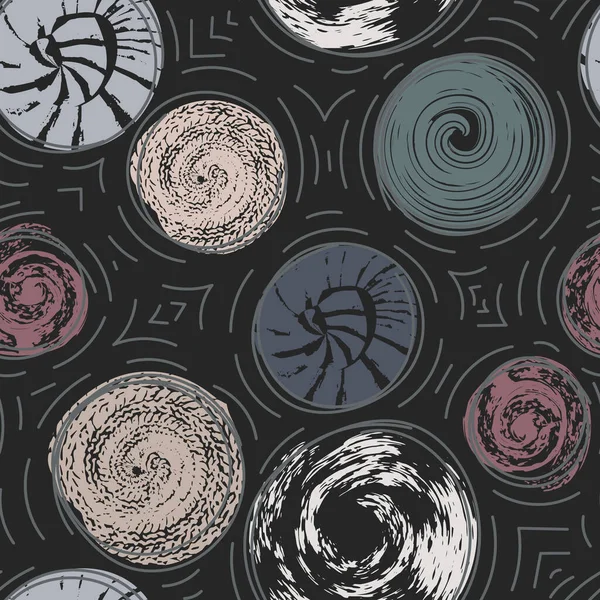 Płynny Wzór Okrągłymi Plamami Teksturowanymi Streszczenie Tła Różnymi Okrągłymi Odciskami — Zdjęcie stockowe