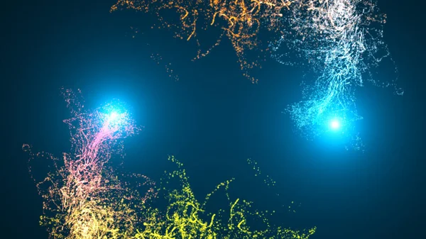 Abstract Background Particles Flares Rendering — Stock Photo, Image