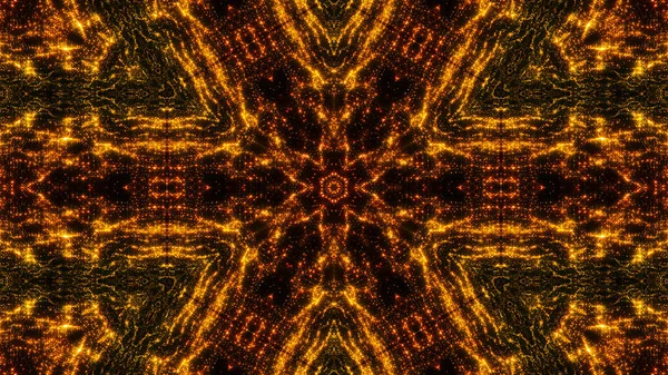 Arany Absztrakt Kaleidoszkóp Háttér Digitális Illusztráció Leképezés — Stock Fotó