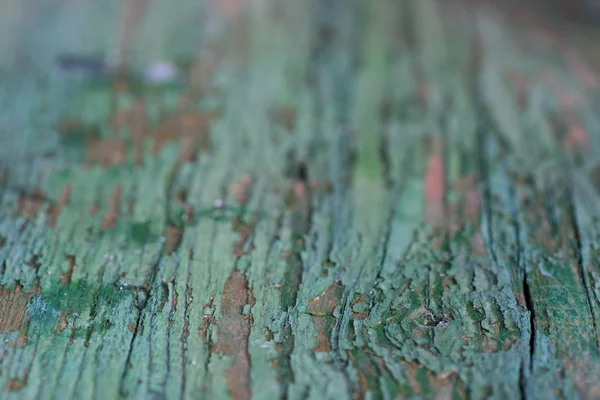 Wooden Table Shabby Green Color Short Depth Field — Stock Photo, Image