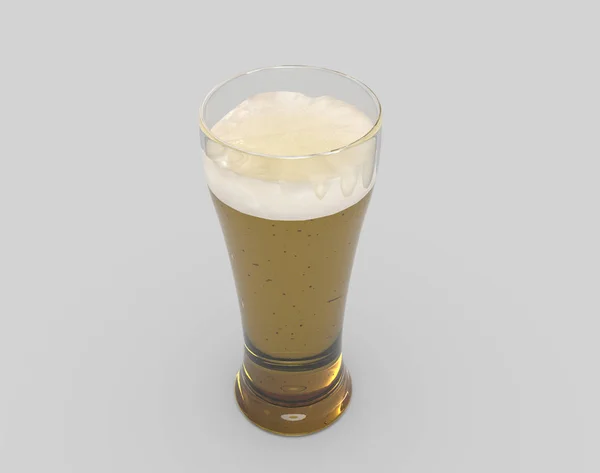 Белое Пиво Стакане — стоковое фото