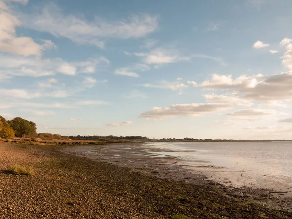 Praia Cena Costeira Fora Essex Paisagem Clara Sem Pessoas — Fotografia de Stock