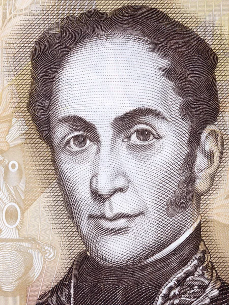 Simon Bolivar Retrato Dinheiro Venezuelano — Fotografia de Stock