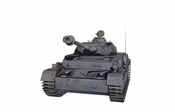 Oude Tank Met Kanon Toren — Stockfoto
