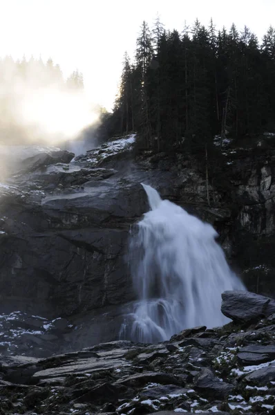 Krimml Wasserfall Wasserfall Krimmler Krimmler Wasserfall Österreich Alpen Berge Wasser — Stockfoto