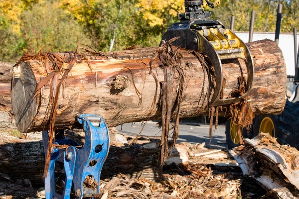 Máquina Poderosa Para Dividir Logs Trabalho — Fotografia de Stock