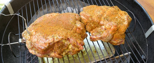 Pulled Pork Cooking Grilling Barbecue — Stock Photo, Image