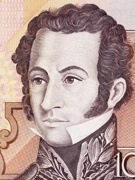 Antonio José Sucre Retrato Del Dinero Venezolano — Foto de Stock