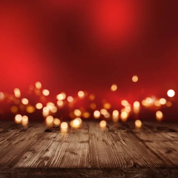 Červené Osvětlené Pozadí Zlatými Světly Pro Slavnostní Výzdobu — Stock fotografie