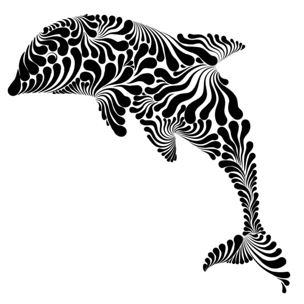 Dolfijn Sprong Decoratieve Grafische Vector Illustratie — Stockfoto