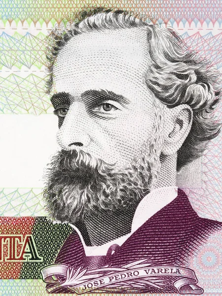 Retrato José Pedro Varela Pesos Uruguayos — Foto de Stock