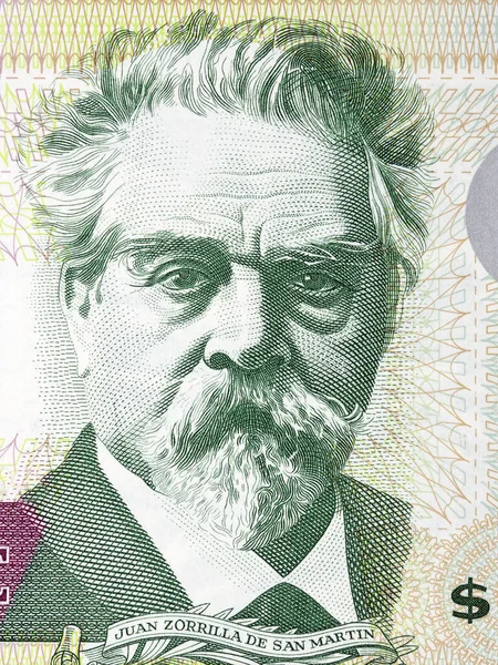 Juan Zorrilla San Martin Porträtt Från Uruguayan Pesos — Stockfoto