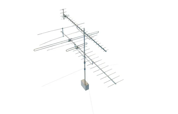 Antena Para Recepción Televisión Fondo Primer Plano — Foto de Stock