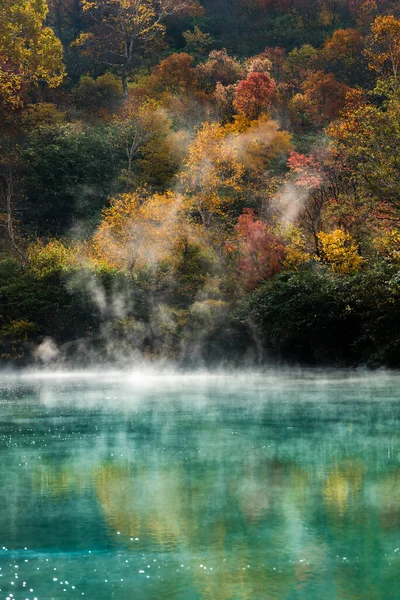 Autumn Forest Onsen Lake Jigoku Numa Hakkoda Aomori Tohoku Japan — Stock Photo, Image