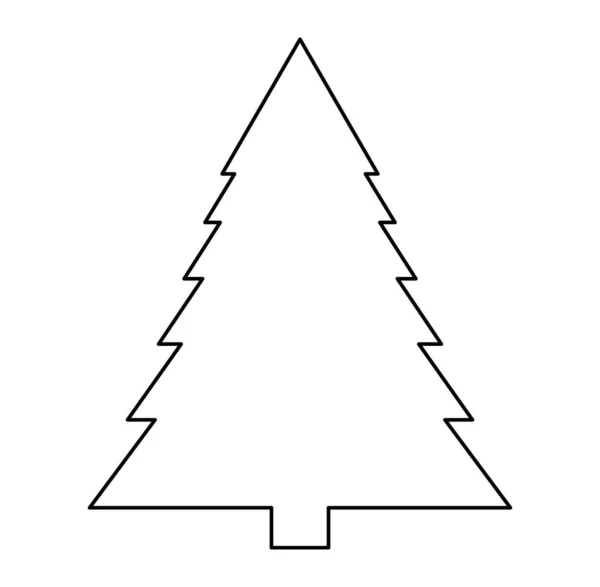 Χριστουγεννιάτικο Δέντρο Σιλουέτα Απομονωμένη Λευκό Φόντο — Φωτογραφία Αρχείου