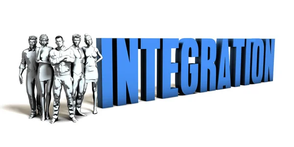 Integráció Üzleti Koncepciója Mint Prezentációs Háttér — Stock Fotó