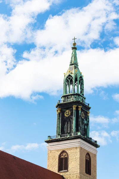 Reise Nach Deutschland Glockenturm Der Marienkirche Berlin September — Stockfoto