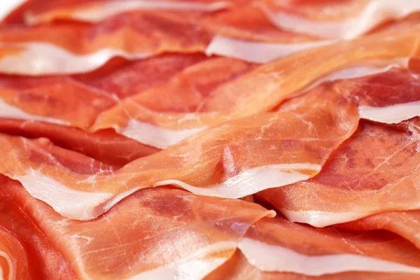 Detail Air Dried Ham Slices Full Frame — Stock Photo, Image