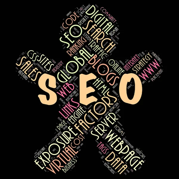 Nuvem Palavras Seo Search Engine Optimization Como Fundo — Fotografia de Stock