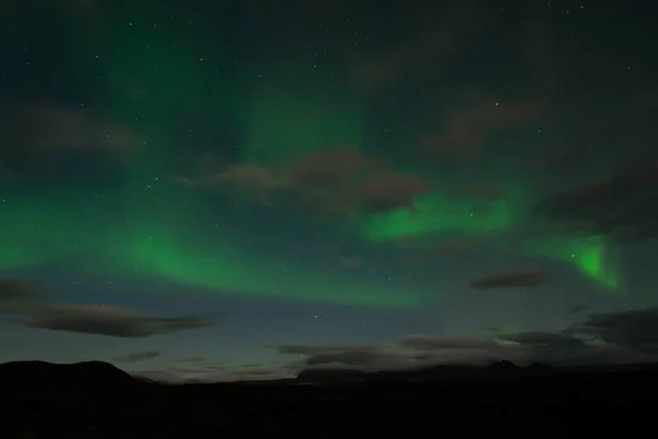 Verde Luzes Norte Céu — Fotografia de Stock