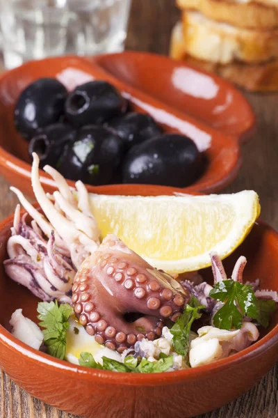 Primer Plano Tapas Con Mariscos — Foto de Stock