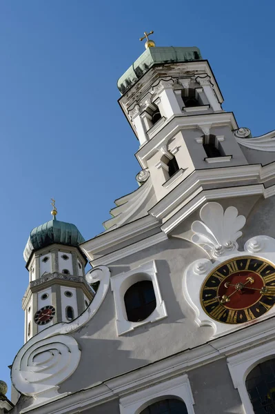 Homlokzat Közelében Ortisei Augsburgi — Stock Fotó