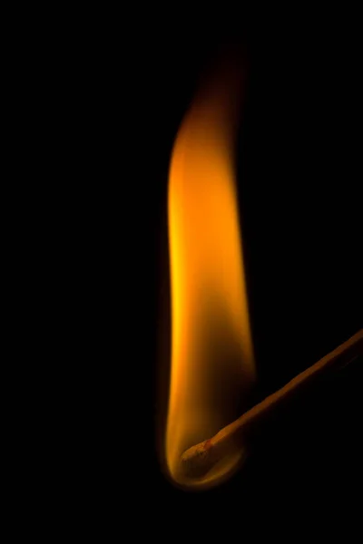 Tűz Láng Fekete Háttér — Stock Fotó
