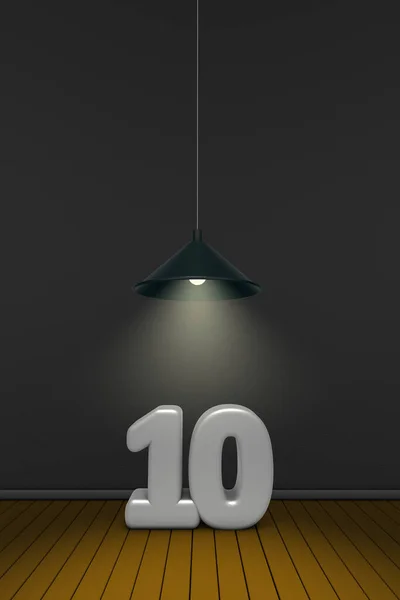 ランプの下の10番 3Dレンダリング — ストック写真