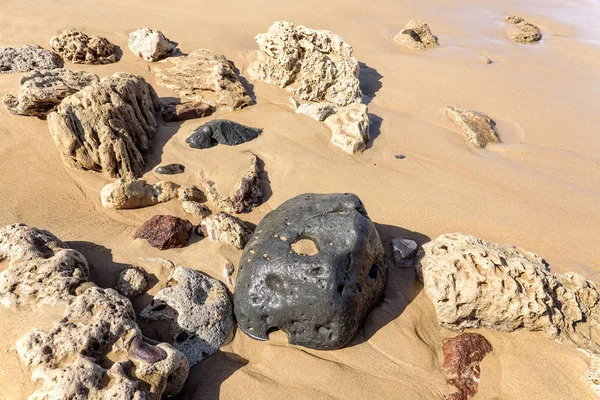 Piedra Roca Arena Mineral Playa —  Fotos de Stock