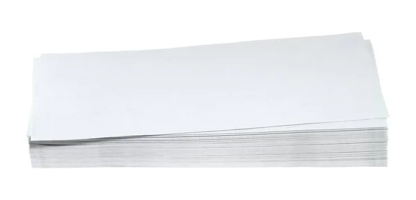 Uma Pilha Envelopes Frente Fundo Branco — Fotografia de Stock