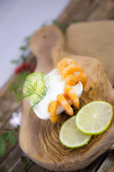 Udang Seafood Masakan Gourmet — Stok Foto