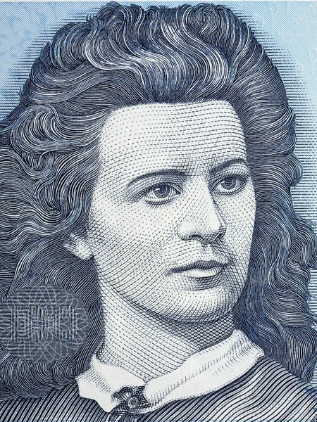 Lydia Koidula Retrato Dinheiro Estoniano — Fotografia de Stock