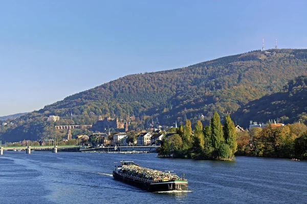 Binnenvaart Neckar Bij Heidelberg — Stockfoto