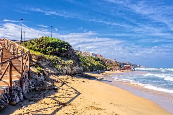 Céu Praia Bagnu Sardenha — Fotografia de Stock