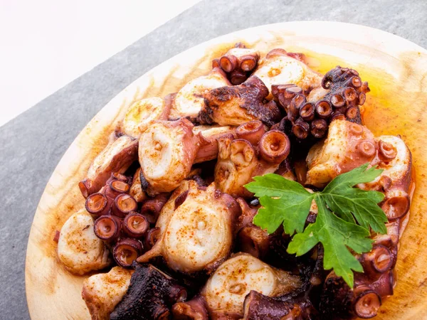 Приготовленный Щупальце Осьминога Pulpo Gallega — стоковое фото