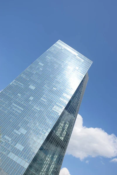 Frankfurt Main Ebb Európai Központi Bank Városkép Nagyváros Felhőkarcoló Felhőkarcoló — Stock Fotó