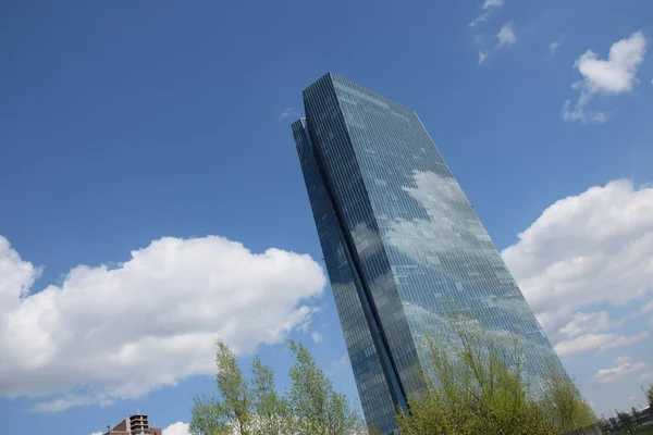 Frankfurt Belangrijkste Europese Centrale Bank Skyline Stad Grote Stad Wolkenkrabber — Stockfoto