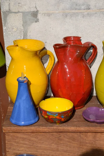 Pitcher Pitchers Colorful Pitchers Colorful Pottery Pottery Pottery Earthenware Pottery — Stock Photo, Image