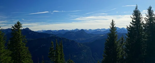 Panorama Desde Los 1624 Metros Altura Edelsberg Sobre Las Montañas —  Fotos de Stock