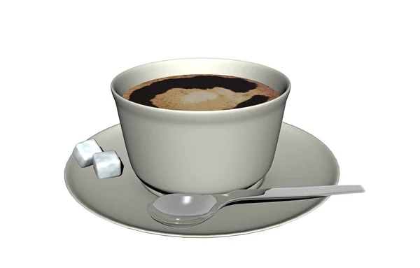 Tazza Caffè Nero Con Crema — Foto Stock