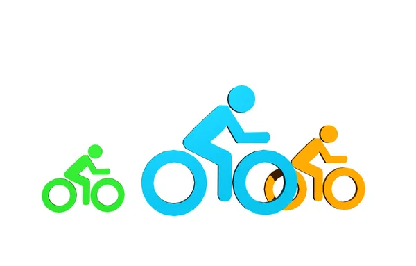 자전거타는 사람들의 아이콘 — 스톡 사진