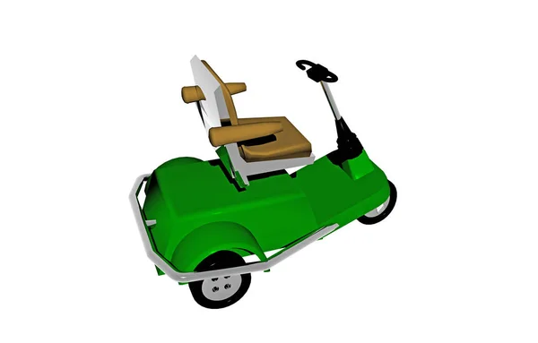 Groene Motor Scooter Voor Gehandicapten — Stockfoto