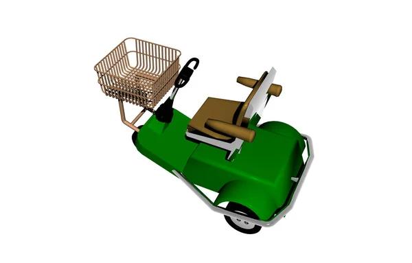 Scooter Motor Verde Para Pessoas Com Deficiência — Fotografia de Stock