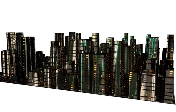 Skyline Een Financiële Metropool — Stockfoto