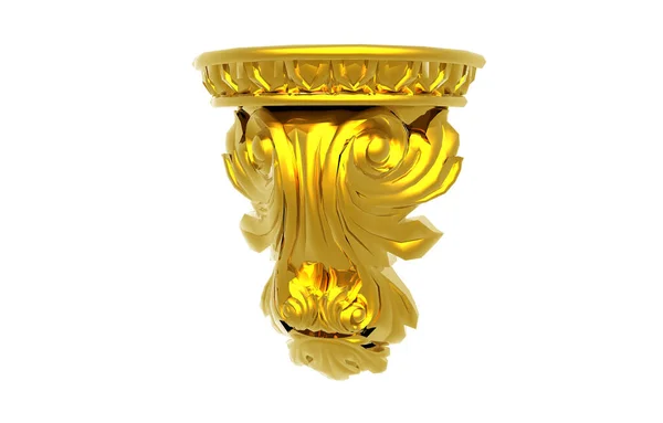 Ornamentação Estuque Com Revestimento Folha Ouro — Fotografia de Stock