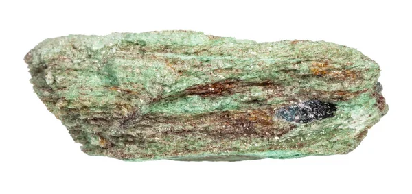Macrotiroteio Espécime Rocha Mineral Natural Pedra Paragonita Áspera Isolada Fundo — Fotografia de Stock